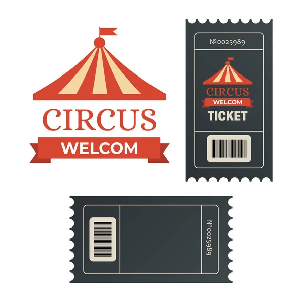 Old Carnival Circus Banners Circus Ticket Festival Sign — Stock Vector