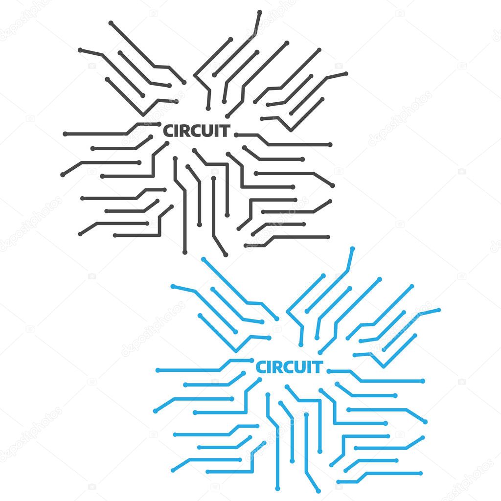 Computer circuit motherboard. Electronic circuit vector background. Technology circuit pattern