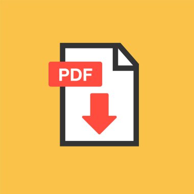 PDF Belge simgesi ayarlandı. Dosya Simgeleri. PDF dosya indirme simgesi