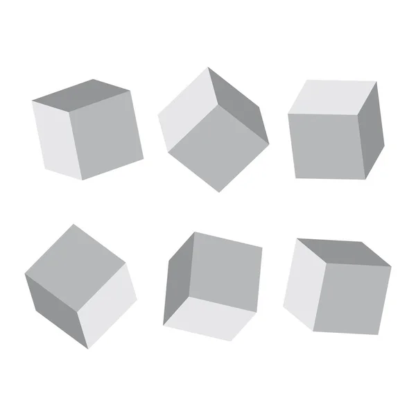 Cubo Modelos Cubos Realistas Com Sombras — Vetor de Stock