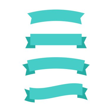 Parlak kırmızı kurdele vektörü. Sancak kurdele vektörü ayarlandı