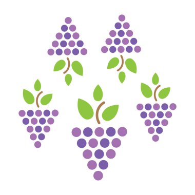 Mor üzüm simgesi. Üzüm taze vektör işareti