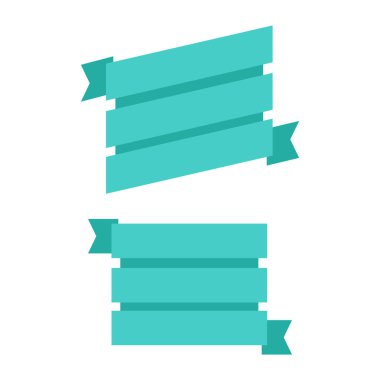 Beyaz arkaplanda Vektör Kurdelesi Ayarlandı. Sancak kurdele vektörü ayarlandı