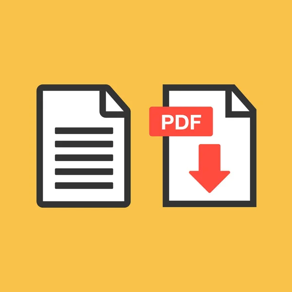 Pdf Download Icon File Download Icon Document Text Symbol Web — Stock Vector