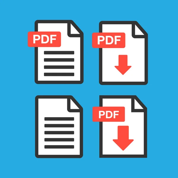 Pdf Bestand Download Icoon Document Tekst Symbool Web Formaat Informatie — Stockvector