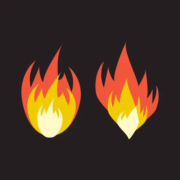 Les Flammes Feu Dessin Animé Sont Allumées Illustration Vectorielle Flamme — Image vectorielle