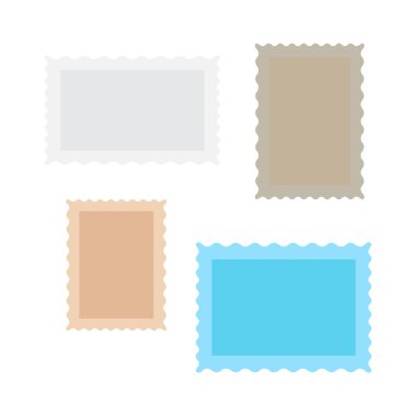 Posta pulları ve posta damgası. Posta damgası çerçeve arka plan kümesi