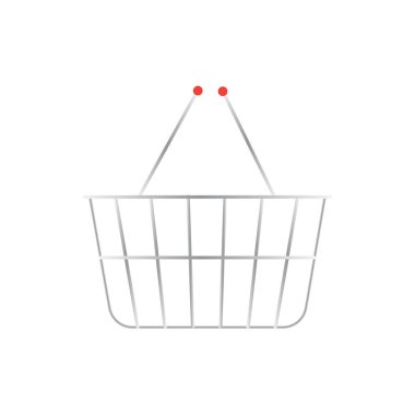 Gerçekçi süpermarket metal sepet alışveriş. Sepet sepet pazarında alışveriş için