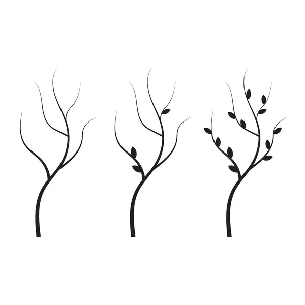 Tree Branches Silhouette Set Branch Tree Vector Illustration — Stock Vector