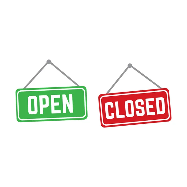 Open Closed Vector Store Signs Red Green Shop Banner Door — Stock ...