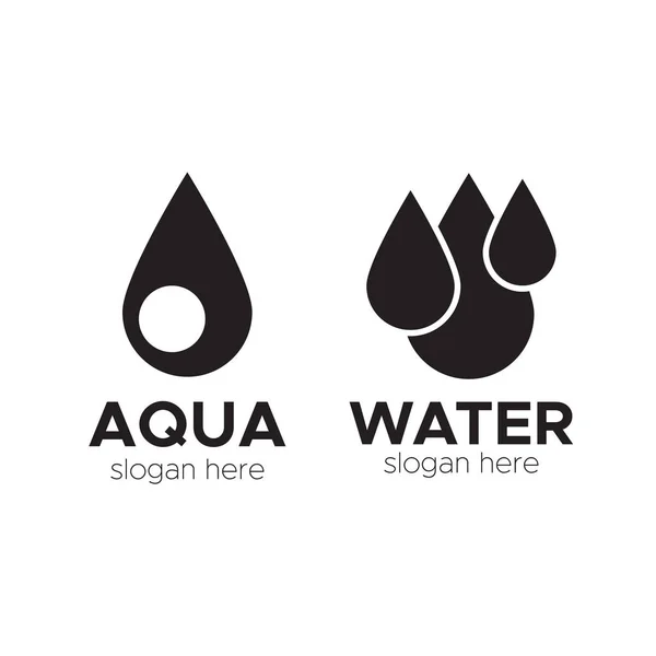 Logotipos Gota Agua Azul Iconos Vector Conjunto Logotipo Gota Líquida — Vector de stock