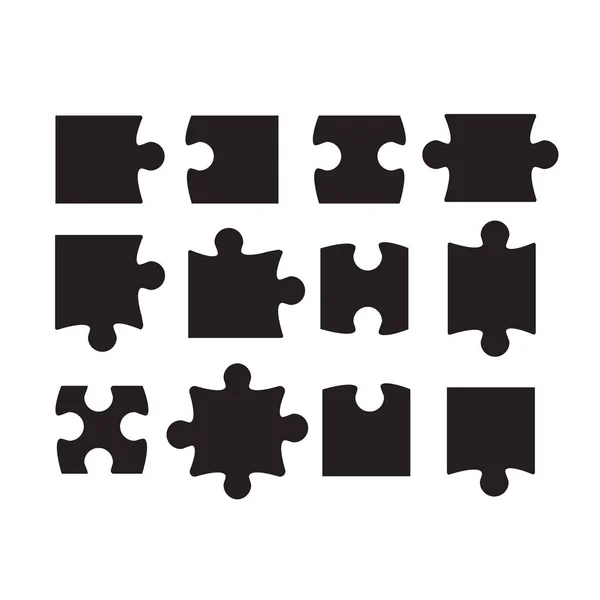 Puzzle Pezzo Modello Vettoriale Isolato Puzzle Pezzo Puzzle Oggetto Illustrazione — Vettoriale Stock