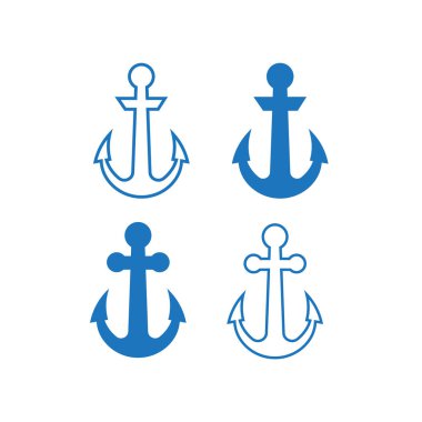 Çapa vektör simgeler. Tekne çapa vektör logosu