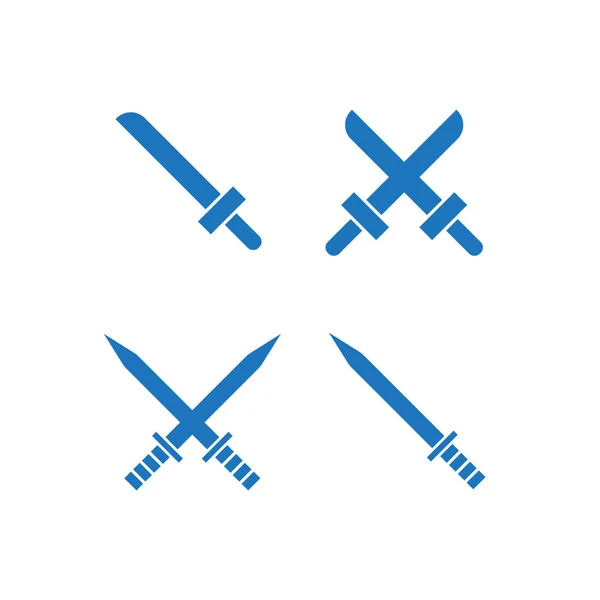 Iconos Espada Espadas Antiguas Pictogramas Vectoriales Conjunto Espadas — Vector de stock