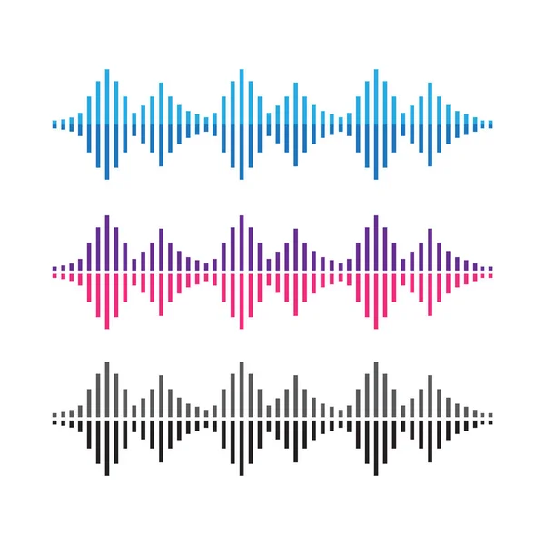 Amplitudenwellen Musik Ton Stimme Welle Dynamischer Equalizer — Stockvektor