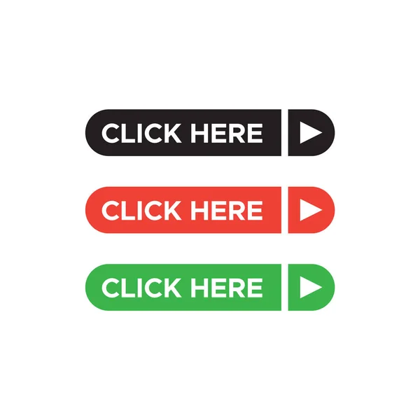 Klik hier web buttons. Web button klik hier voor website — Stockvector