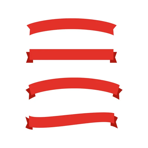 Стрічки Ювілей Банер Лук Червоною Стрічкою Ізольовані — стоковий вектор