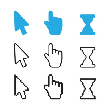 Ok ağ imleci. Web dijital için ok imleç pikseli