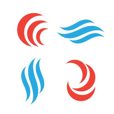 Dalga Amblemler vektör. Okyanus su soyut izole logoları vektör