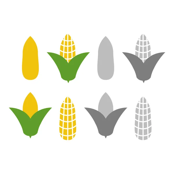 有机玉米病媒 玉米和玉米芯蔬菜农业 — 图库矢量图片