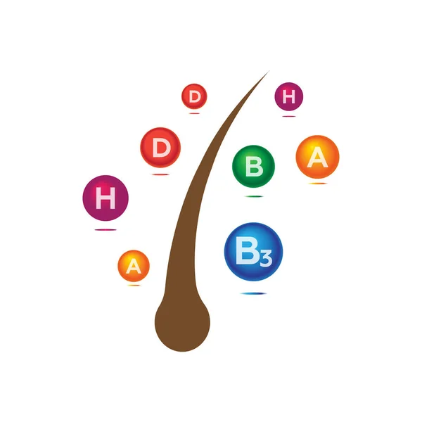 Haarverzorging Haaruiteinde Vitaminen Keratine Beschermen Illustratie — Stockvector