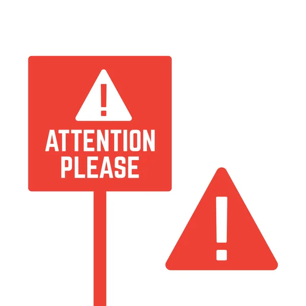 Attention Please Alert Announcement Important Advertisement Banner — Stock Vector