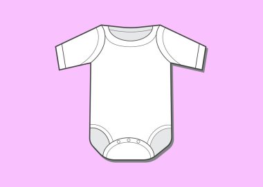 Bebek elbise düz eskiz şablonu. Bebek elbise