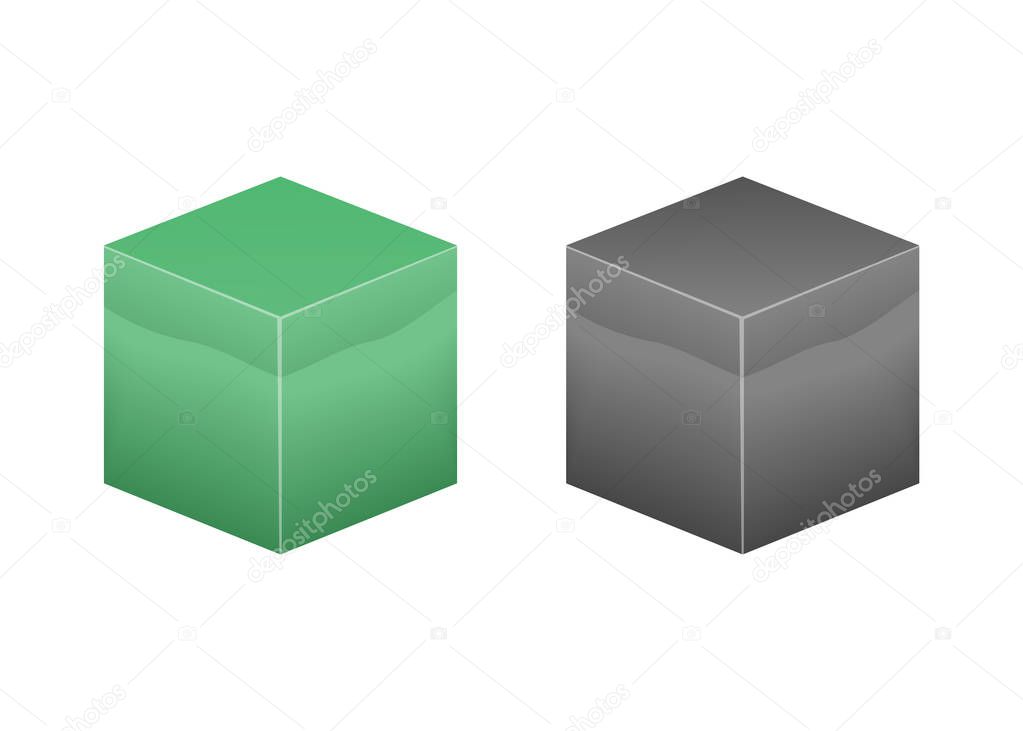 Isometric 3D cube textures vector set for computer games