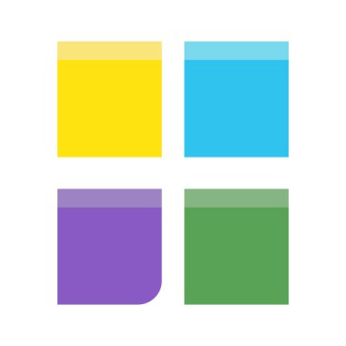 Yapışkan kağıt yapıştırılmış. Renkli duyuru etiketi vektörü