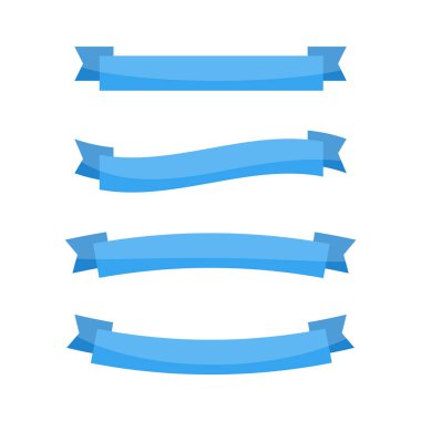 Kırmızı kurdele seti. Vektör pankartı ve yay arkaplanı