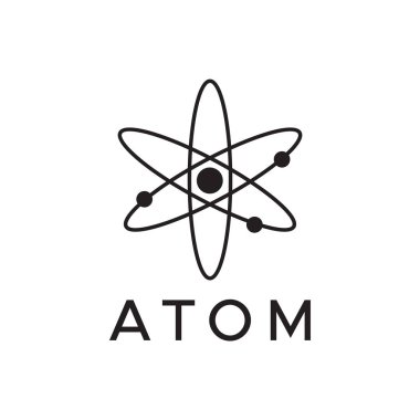 Atom logosunu görmeniz gerekir. Nükleer vektör logo parçacık. Atomik rozeti