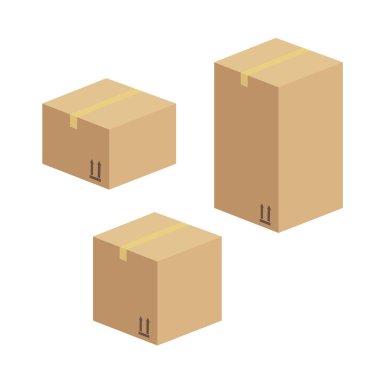 Teslimat ve paket kutusu. Teslimat deposu paketi