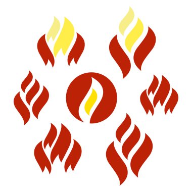 Duman piksel tarzı ile alev. Oyun ateş ve duman UI