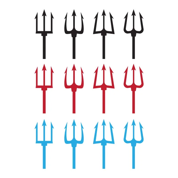 Trident Silhouet Pitchfork Wapen Duivel Trident Vectorillustratie — Stockvector