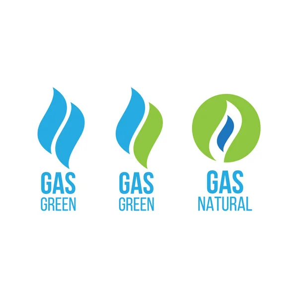 Gas Logotypen Energi Industri Grön Gas Logotype — Stock vektor
