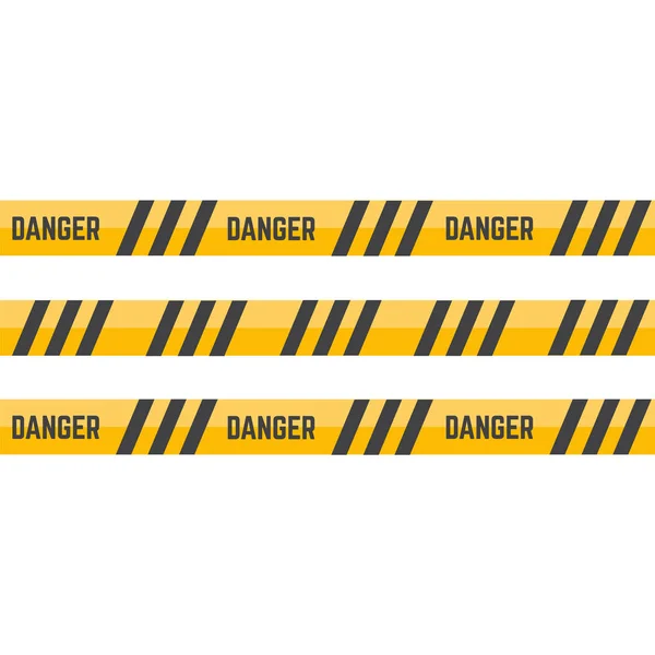 Sárga Figyelmeztető Szalag Vagy Figyelmeztető Szalag Szalagszalag Veszély Rendőrségi Vonal — Stock Vector