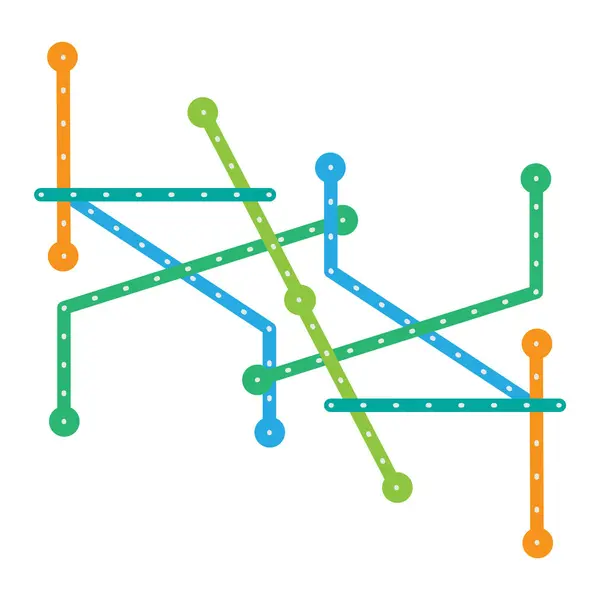 Metro Mapa Metra Vektorová Ilustrace Podzemního Schématu — Stockový vektor