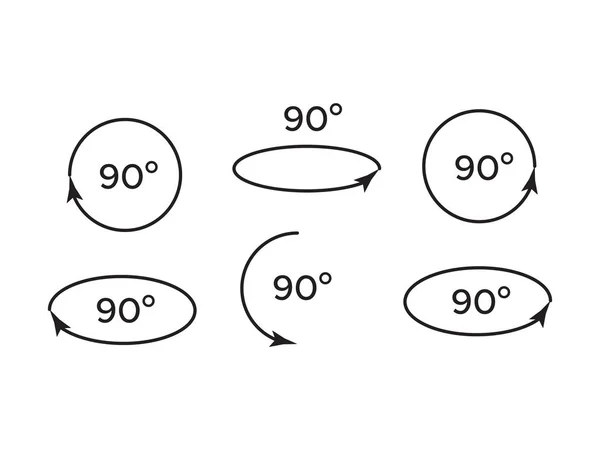 Set Von Rotierenden 180 Und 360 Symbolen Rotationsgrad 180 — Stockvektor