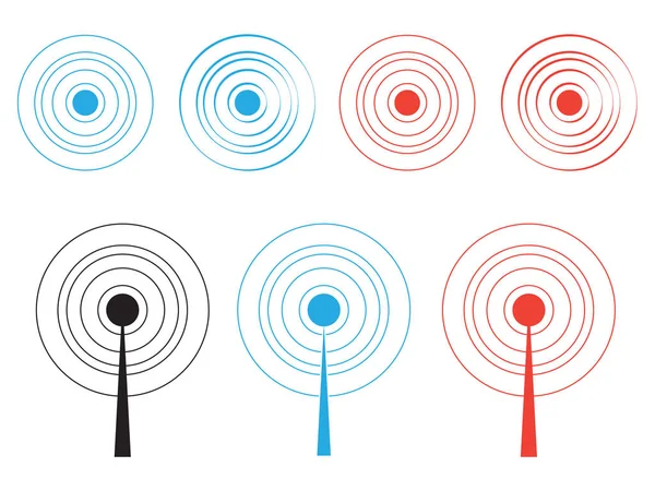 Kruhové Signální Vlny Zvukové Nebo Radarové Vektorové Rádiové Signály — Stockový vektor