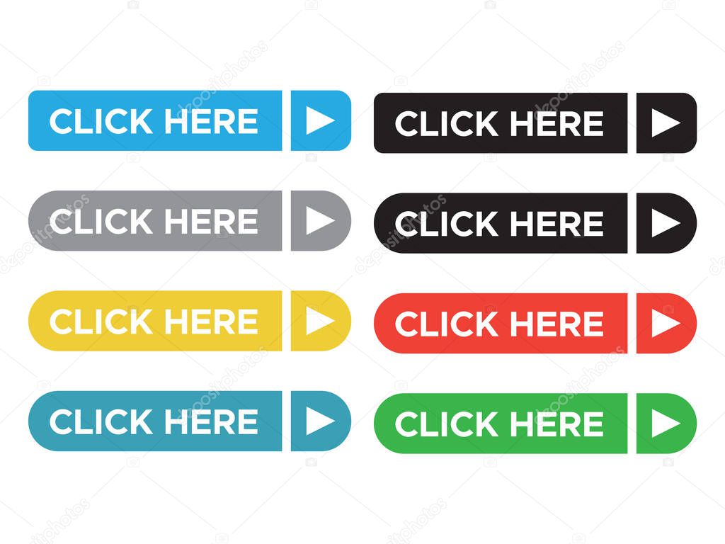Click here web buttons. Web button click here for website