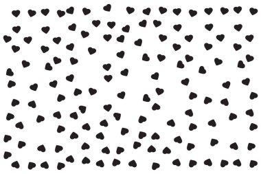 Düşen Sevgililer günü kalpleri konfeti. Tebrik kartı tasarımı. Mutlu sevgililer günü yazı tebrik kartı 