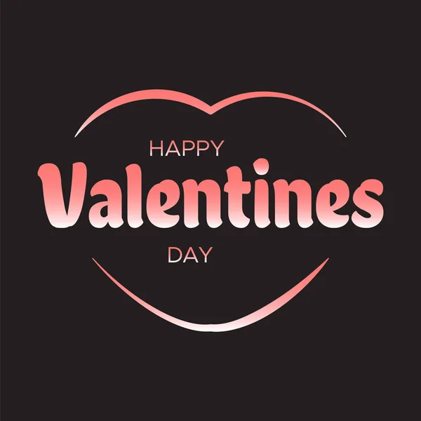 Boldog Valentin Nap Rózsaszín Képeslap Szívvel Boldog Valentin Nap Betűkkel — Stock Vector