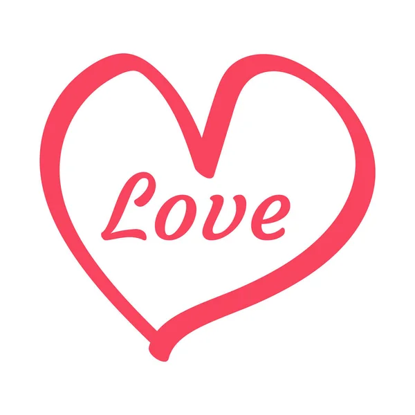 贺卡的爱字母。明亮的红心。情人节快乐纪念贺卡 — 图库矢量图片