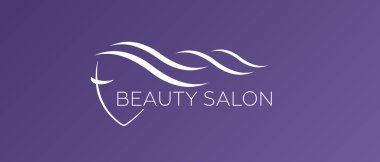Kuaför salonu için güzel kadın vektör logosu şablonu. Logo vektörü kozmetik prosedürleri, spa merkezi