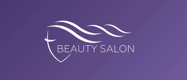 Kuaför salonu için güzel kadın vektör logosu şablonu. Logo vektörü kozmetik prosedürleri, spa merkezi