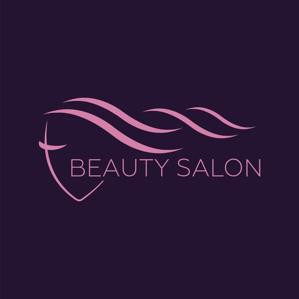 Vacker Kvinna Logotyp Mall För Frisör Skönhetssalong Kosmetika Bakgrundshår Salong — Stock vektor