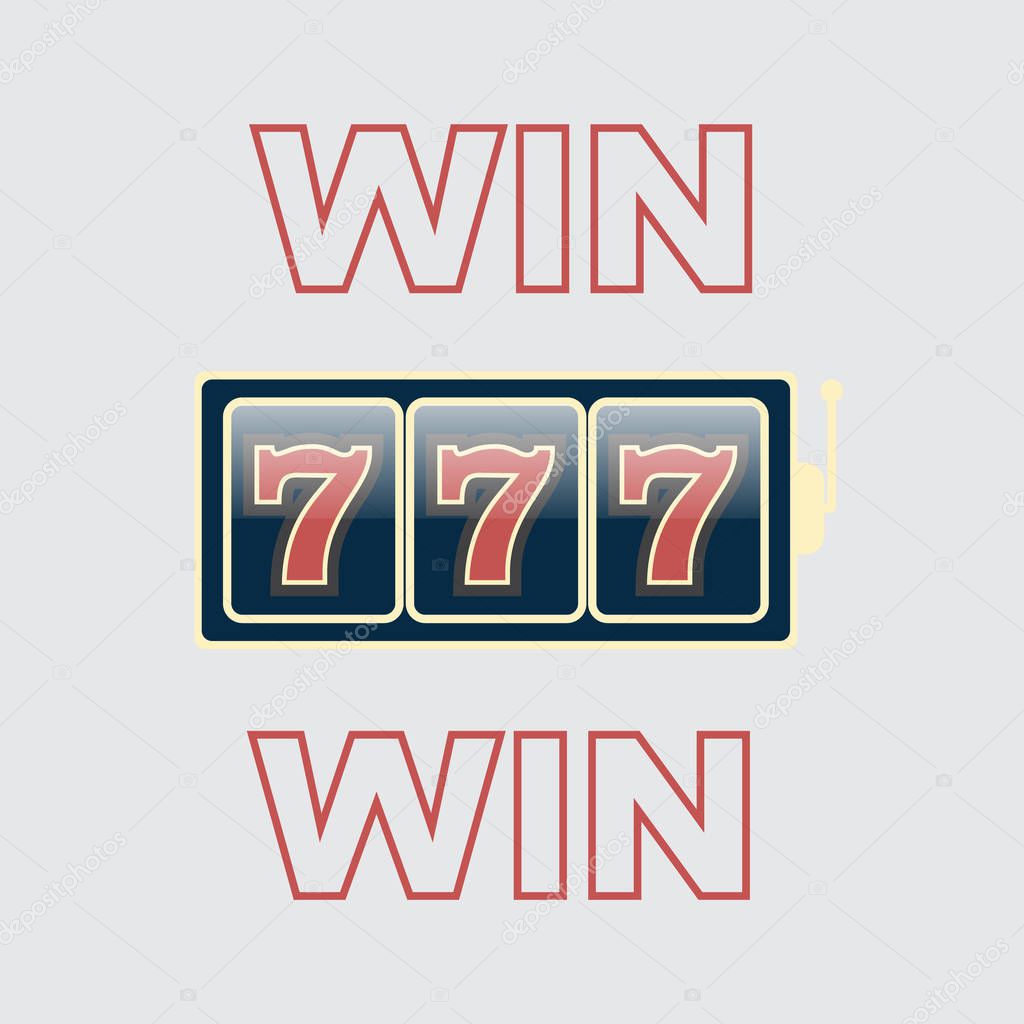 Lucky seven jackpot. Casino vector sign set. Slot machine vector