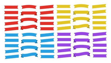 Düz vektör şeritleri izole edildi. Kurdeleler