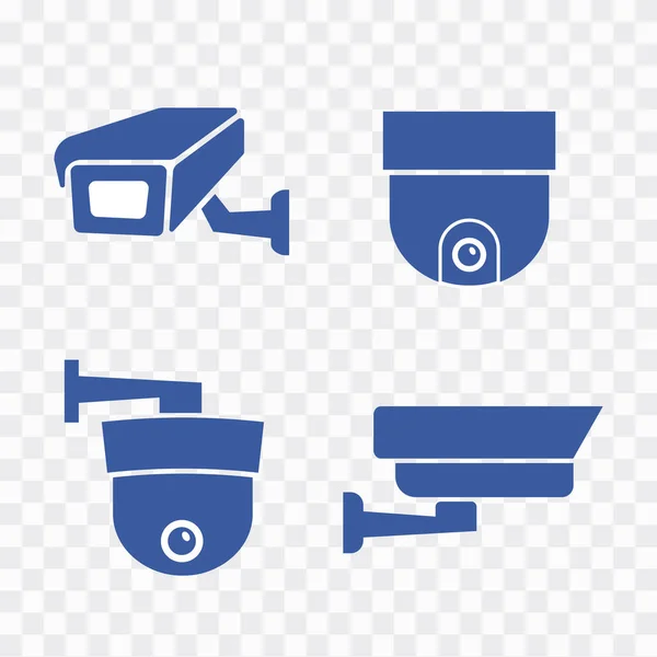 Kamera Cctv Sicherheitssymbol Videoüberwachung Überwachungskameras Vektor Symbole Gesetzt Schwarze Kamera — Stockvektor