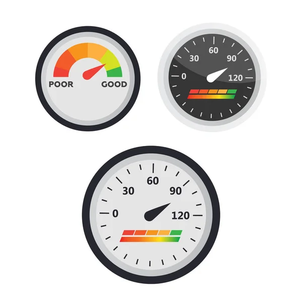 Indicadores Puntaje Manómetros Vector Conjunto — Vector de stock